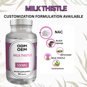 Suplementos para el Cuidado de la Salud, Cardo Mariano Orgánico para Proteger el Hígado, 60 Cápsulas, Haryana, Vida Útil de 24 Meses para ODM OEM - Product Image 2
