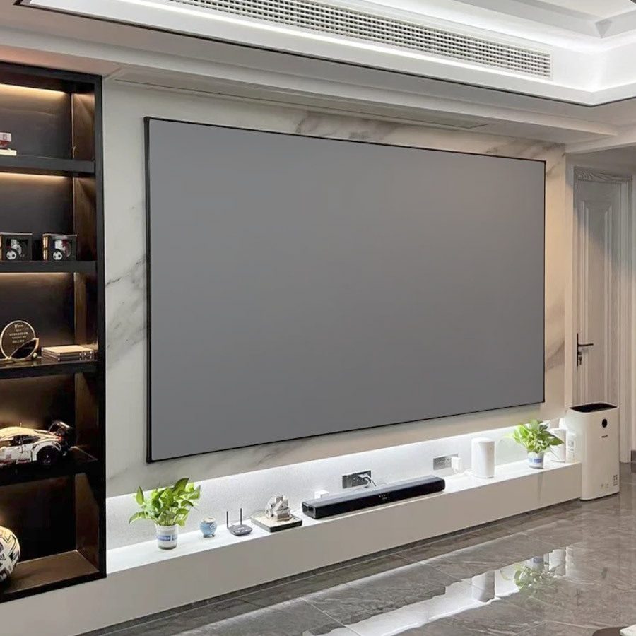 <strong>Screen</strong> Pro Ambient Light Rejecting ALR 92 <strong>100</strong> 120 135 150 160 <strong>Inch</strong> Fixed Thin Frame <strong>Projector</strong> <strong>Screen</strong> for Home Theater Projection