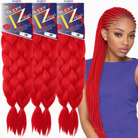 Lot de 2 mèches de cheveux synthétiques Yaki de 48 pouces, pré-étirées, ignifuges, pour tresses Jumbo, extensions capillaires pour femmes