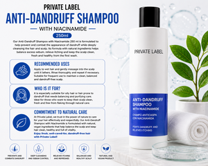 Champú Anticaspa de Marca Privada 250ml OEM |   Champú con Niacinamida para Control de Sebo y Alivio del Picor, para Cabello Graso |   España UE - Product Image 3