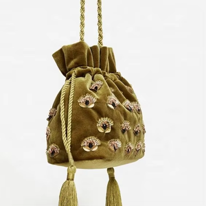 ZARDOZI WORK-WITH--EMBELLISHED de boda con perlas de cristal, bolsas de poli para fiesta, nuevo, elegante, 2021 - Product Image 5