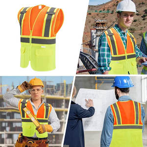 Logotipo personalizado Chaleco de seguridad de alta visibilidad Ropa de construcción Ropa DE TRABAJO Chaqueta con cierre de cremallera Hecho de poliéster - Product Image 5