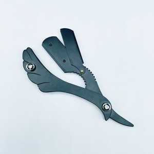 Navaja de Afeitar Profesional para Barbería, con Logotipo Personalizado, Recubrimiento Negro, con Bloqueo Oscilante, Función de Seguridad Manual para Afeitar el Cabello y las Axilas - Product Image 5