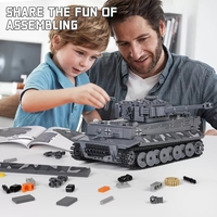 Kalıp kral 20014 eğitici oyuncaklar doğum günü hediyeleri MOC kaplan tankı modeli yapı taşları tuğla