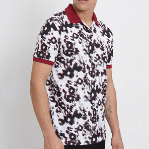 Polos informales de alta calidad para hombre de punto 100% algodón estampado por sublimación de manga corta ajustado personalizable servicio OEM - Product Image 4