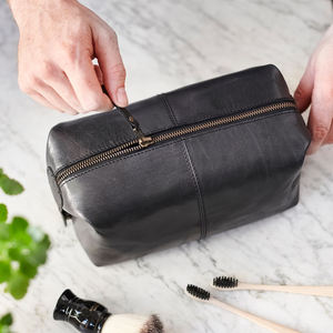 <b>Men</b> Anniversary Zipper Leather Dopp Kit for <b>Men</b> Cosmetic <b>Bag</b> Grooming Unisex <b>Toiletry</b> Anniversary Gift for Him Wash TYG-0033 - Product Image 3