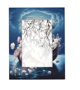4x6Picture Frames, Rose Boat Wooden <b>Photo</b> Frame Fits 3x5 with Mat or 4x6 Without Mat <b>Photo</b> Frames <b>for</b> Wall <b>Mounting</b> or Tabletop - Product Image 3