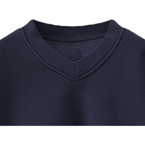 Sweat-shirt en molleton pour femme brodé écologique Bleu foncé Respirant Coupe-vent Polyester/Coton 340g Hiver Col rond Classique - Product Image 2