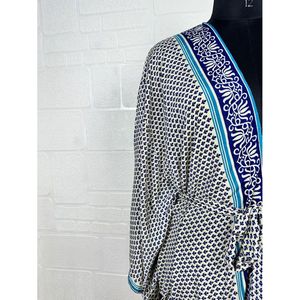 Vintage Silk Riya Short Kimono Lightweight Boho <b>Robe</b> Perfect <b>Beach</b> Coverup for Her Recyclable Swimsuit Accessory Soft Breathable - Product Image 3