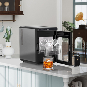 Machine à glaçons cubes avec fonction de réglage de l'heure des glaçons carrés et <span class=keywords><strong>trois</strong></span> cubes par cycle, parfaite pour la fabrication de cocktails - Product Image 4