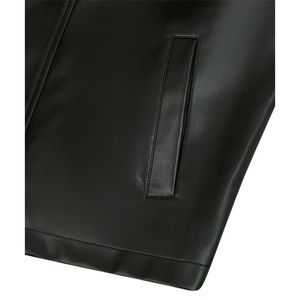 Veste en cuir véritable pour homme, best-seller, avec col montant, fermeture éclair, tissu en toile, logo sur le devant, respirante et écologique - Product Image 6