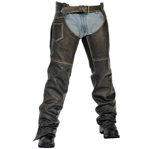 Chaps d'équitation en cuir véritable souple de qualité supérieure, style western, fermeture éclair, confortables et respirants pour la compétition et la moto - Product Image 5