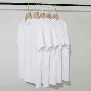 Custom Tshirt Premium Polyester Cotton <b>Plain</b> <b>Black</b> White Classic Short Sleeve Tee Summer Oversized High Quality DDP Shipping - Product Image 2