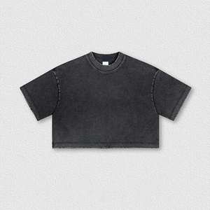 T-shirts pour femmes 100% coton, t-shirts de haute qualité, streetwear d'été, logo personnalisé, crop top, manches courtes - Product Image 6