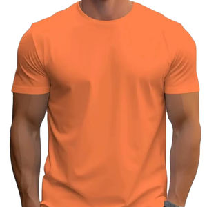 เสื้อยืดคอกลมผู้ชาย ผ้าฝ้าย 100% คุณภาพสูง ทรงเข้ารูป สไตล์ลำลอง แขนครึ่ง สีพื้น ระบายอากาศได้ดี ผ้าเจอร์ซีย์ 200 กรัม - Product Image 1