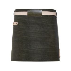 Customized High-End Vintage Brown Leather <b>Apron</b> With Linen and <b>Plastic</b> Waterproof Sleeveless Barber's Tool - Product Image 1