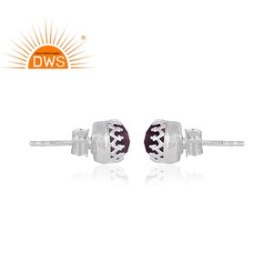 Nouvel arrivage de boucles d'oreilles en argent sterling fin avec améthyste naturelle, bijoux personnalisés pour femmes, cadeau pour elle - Product Image 3