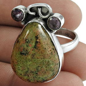 Good Quality Trendy Handmade Gemstone 925 Sterling Silver Statement Garnet <b>Rose</b> <b>Quartz</b> <b>Ring</b> for Women Wholesale Factory Price - Product Image 5