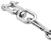 Anneau pivotant en acier inoxydable argenté à rotation 360° pour balançoire, accessoire de suspension pour balançoire arboricole, danse aérienne, marine