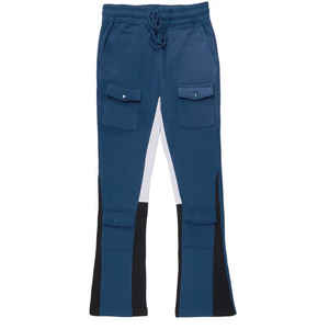 Por encargo al por mayor de los hombres Flare Sweat Pant Jogger Streetwear Cordón de la cintura de peso pesado acampanado Pantalones de chándal de los hombres lavados - Product Image 1