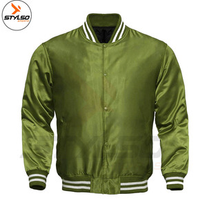 High Quality Men's <b>Grey</b> Satin Letterman Style Bomber <b>Jacket</b> Windproof Winter Fabric with Hooded Collar - Product Image 4