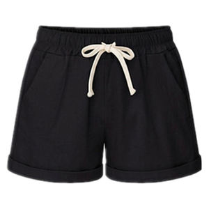 Pantalones cortos de doble capa Vintage con logotipo personalizado de alta calidad, pantalones cortos deportivos transpirables de secado rápido con cordón para mujer - Product Image 4