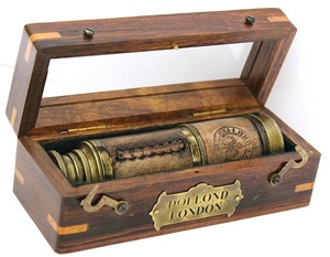 Télescope Dollond London vintage en laiton massif, grossissement 10x, observation des oiseaux, élégante boîte en bois, article d'extérieur pour - Product Image 1