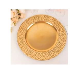 Assiette de chargement dorée la plus précieuse avec des assiettes de chargeur en métal de haute durabilité retiennent la vaisselle chaude des aliments sous l'assiette - Product Image 1