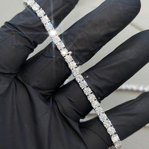 Luxury <b>Iced</b> <b>Out</b> VVS Moissanite Tennis <b>Chain</b> Fine Jewelry Hip Hop Necklace 925 Sterling Silver Moissanite Necklaces For Unisex - Product Image 5