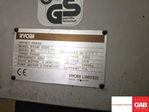 Máquina de impresión offset de dos colores Ryobi 522 H económica con unidad de numeración - Fabricada en Japón - Product Image 4