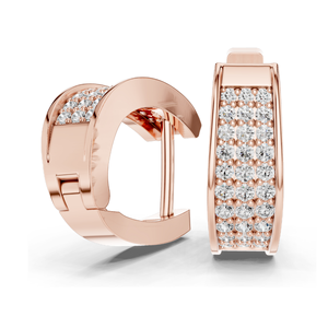 Boucles d'oreilles créoles en diamant de laboratoire de 0,694 carats, taille brillant rond, or 18 carats, 14 carats, 10 carats et argent 925, or rose, or jaune, or blanc - Product Image 5