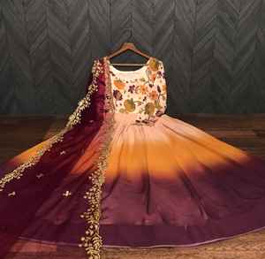 Ropa festiva de algodón de alta calidad, traje largo DE TRABAJO bordado de Color negro, Georgette, 2022 - Product Image 4