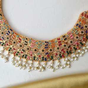 Joyería Chapada en Oro en Oferta, Diseño Indio, Kundan Artificial, Collares de Pedrería para Novias, Bodas y Fiestas, Conjuntos de Joyería - Product Image 3