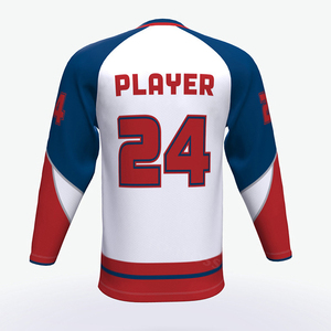 Vente en gros Maillot de hockey sur glace unisexe solide à séchage rapide 100% chandail de sport en polyester à sublimation Maillot d'entraînement Vêtements de hockey sur glace - Product Image 4