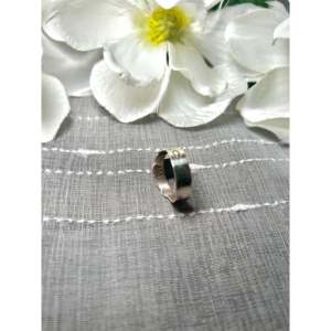Navajo Made <b>Garnet</b> & Sterling <b>Silver</b> Opal <b>Ring</b> Size 10 Bezel Set with Pear Cut Diamond Rhodium Plated for Everyday Wear - Product Image 4