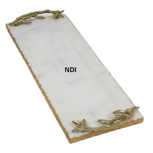 Serveur de nourriture de qualité haut de gamme plateau en bois finition naturelle décoration de Table à dîner plateau de service - Product Image 2