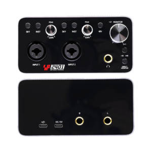 Pour SF2401 Interface Audio USB <span class=keywords><strong>carte</strong></span> <span class=keywords><strong>son</strong></span> 2 canaux voix réglable 20Hz-20kHz réponse en fréquence pour les podcasters d'enregistrement en direct - Product Image 2