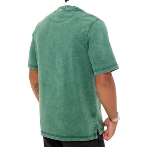 เสื้อยืดกีฬาผู้ชายแห้งเร็ว ผ้าไม่เป็นขุย ล้างสีแบบแอซิดวอช สตรีทแวร์ โลโก้สั่งทำ ผ้าถัก 100% คอตตอน สไตล์ลำลอง - Product Image 4