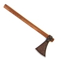 Hache à double lame en acier à haute teneur en carbone, faite à la main, tête barbue, personnalisable, pour usage industriel/DIY, chasse, bushcraft, combat, bois/acier