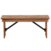 Banc pliant en bois massif ferme rustique style vintage pour usage commercial restaurant hôtel meubles de mariage