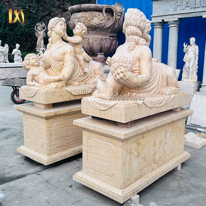 El oyma mermer sfenks heykeli klasik insan aslan heykeli için açık hava bahçe dekorasyonu - Product Image 1