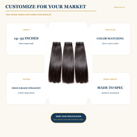 Extensions de cheveux humains 100% naturels de qualité supérieure, tissage lisse, vente en gros personnalisée