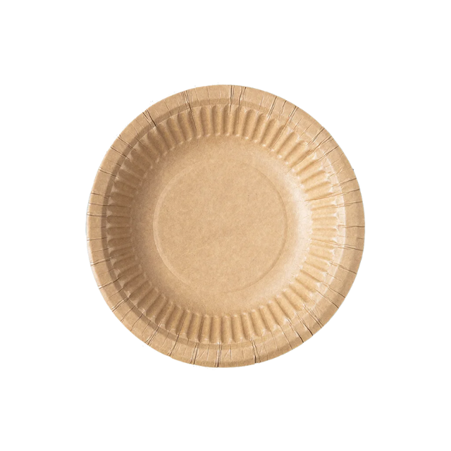 Kraft Paper Bowl Shaped Disposable Eco-Friendly Biodegradable Plates Custom Size for Events Party Camping Traveling Wholesale