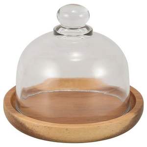 Support à gâteau en bois de qualité supérieure avec dôme en verre, idéal pour la présentation en boulangerie, la décoration de la cuisine à domicile et la présentation créative de desserts - Product Image 3