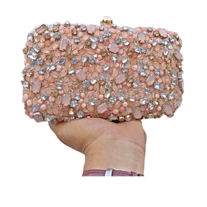 2024 Hot and Trending Beaded Box Clutch <b>Bag</b> Handmade Fashionable Handbag for Women at Bulk Price From India - Product Image 1