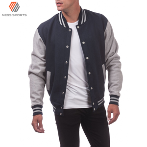 Factory Price Wholesale Custom Design MESS SPORTS <b>Men's</b> Winter Baseball Varsity <b>Jacket</b> <b>Long</b> Sleeves Wool/Polyester Sport Wear - Product Image 5