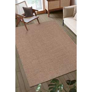 Alfombra de Área de Tejido Plano Kilim de Fibra Sintética Duradera Netline Home, Color Marrón DH005, para Dormitorio, Estudio, Habitación Infantil - Product Image 1