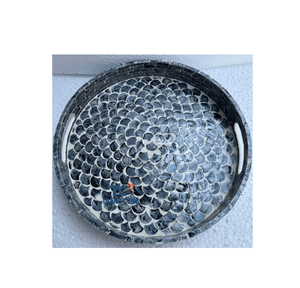 Plateaux de service en nacre de luxe faits à la main de haute qualité Carpiz Shell Plateaux à thé pour la décoration de la maison Thanhcongcraft Marque Made - Product Image 4