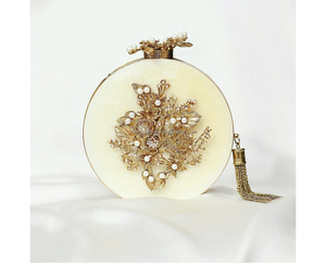 Artisanat de luxe femmes soirée embrayages en métal pas cher prix mariage cristal diamant pochette résine pochette mariages sacs à main - Product Image 5