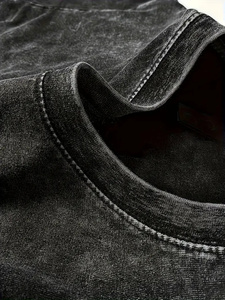 เสื้อยืดคอกลมแขนสั้นสำหรับผู้ชายผ้าฝ้าย100% 260กรัมน้ำหนักผ้ามีสีต่างกัน - Product Image 3